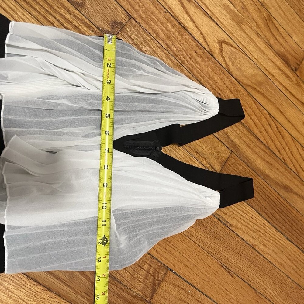 Sandro Black White Pleated Plisse‎ Mini Dress Size 1 - Picture 12 of 12